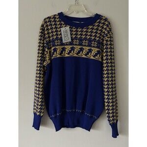 Vintage Rare Deadstock BSR Nordic Ski Pattern Wool Blend Size XL Retro Winter